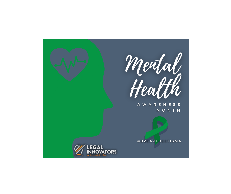 green silhouette mental health awareness month graphic